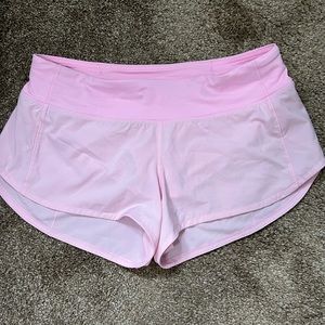 Light pink Lululemon speed shorts size 6